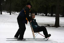 XDad and Shannon Kicksled