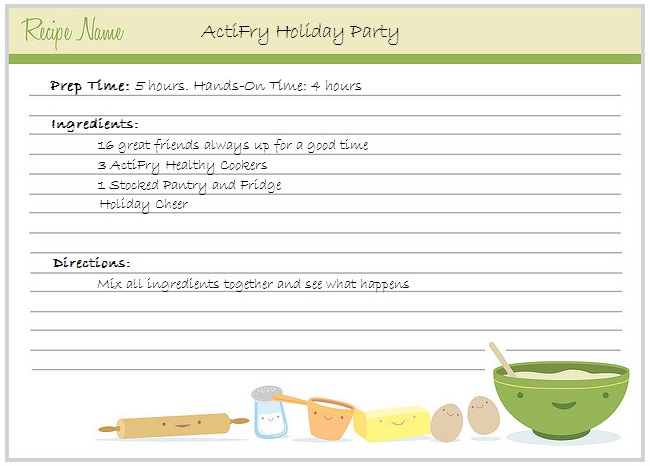 ActiFry Holiday Party Recipe