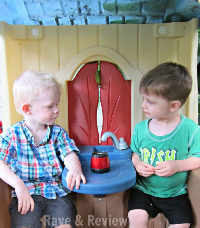 Jam speakers in playhouse