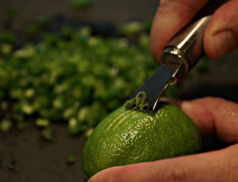 Zesting the lime