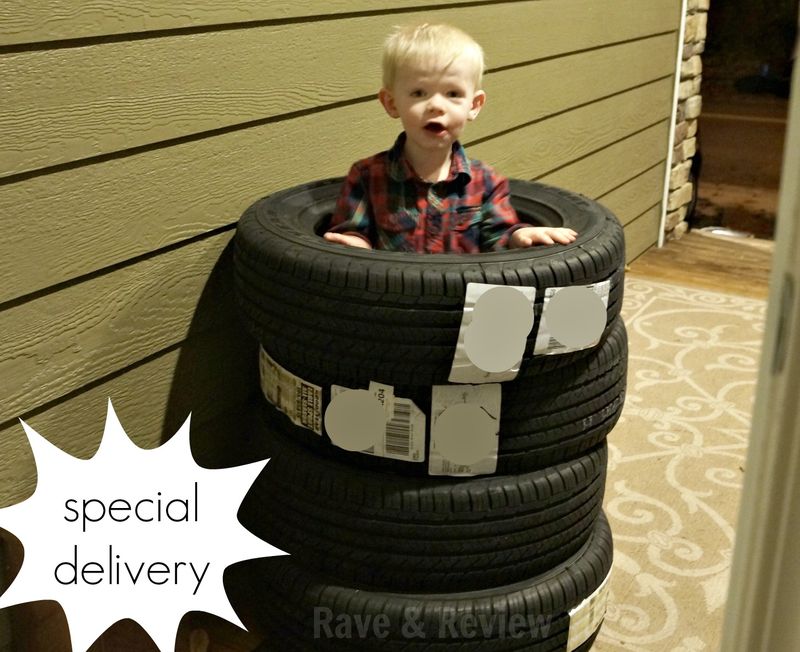 Toddler in tires