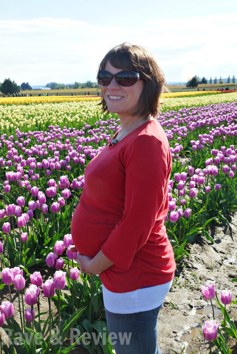 Belly shot in tulip fields