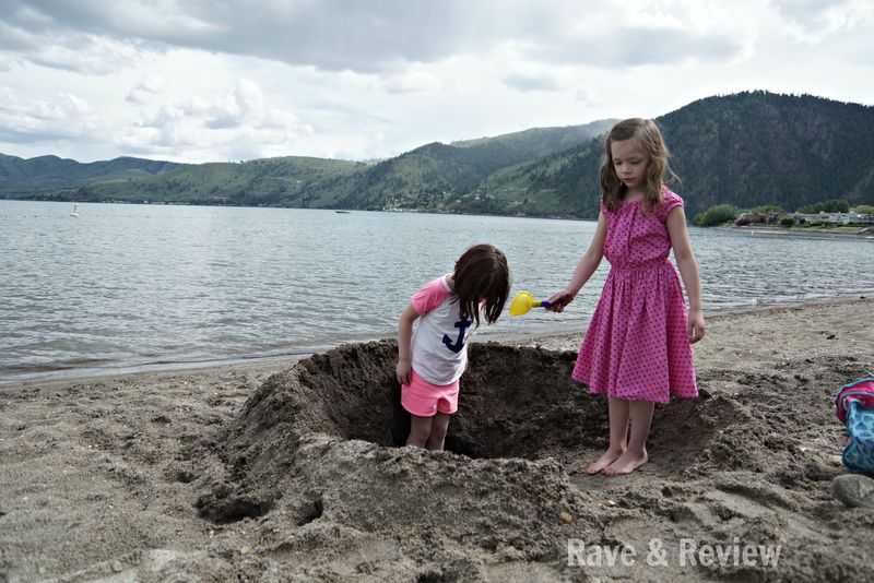 Digging in the sand Lake Chelan