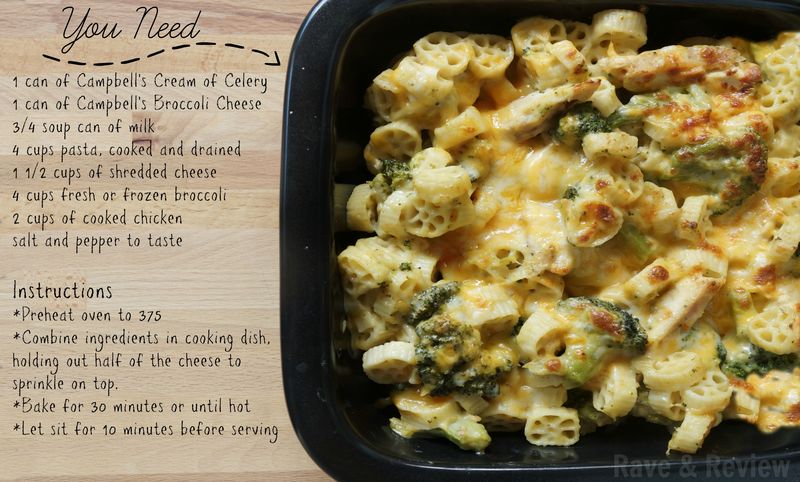Campbell's cheesy broccoli pasta