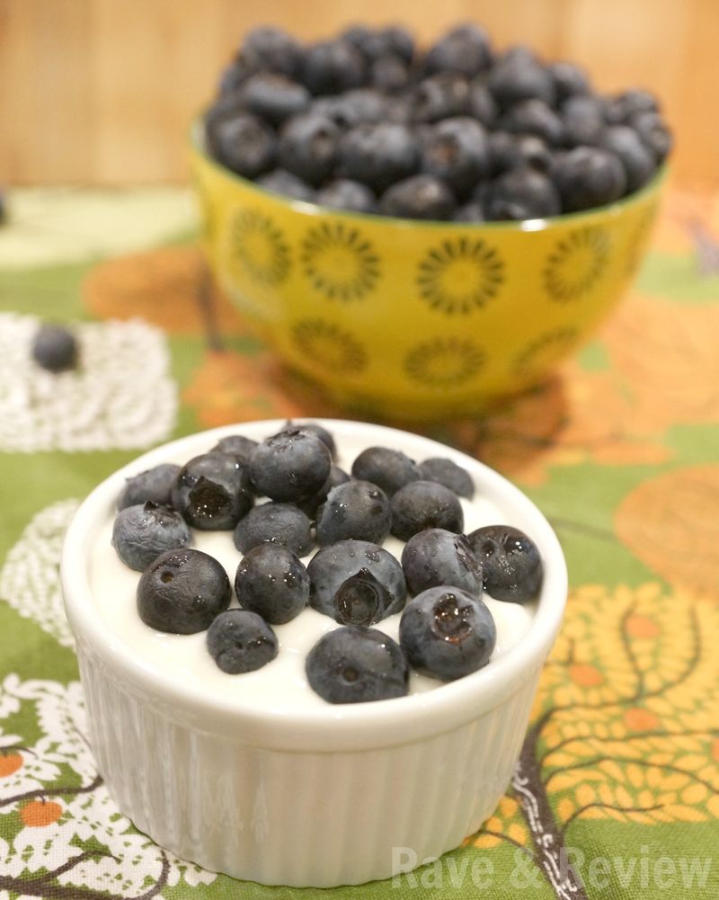 Blueberries in yogurt
