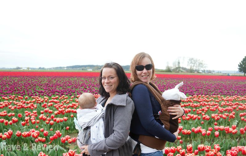Baby carriers in tulips