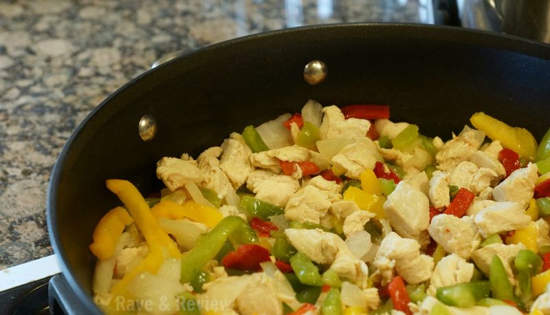 Chicken and peppers for fajitas