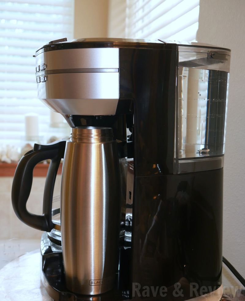 Black and Decker coffee pot from side