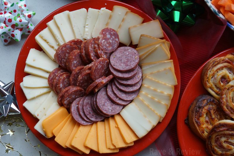 Hickory Farms cheese and sausage plate