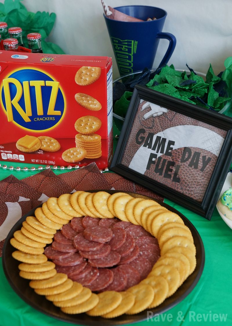 Ritz crackers with sausage