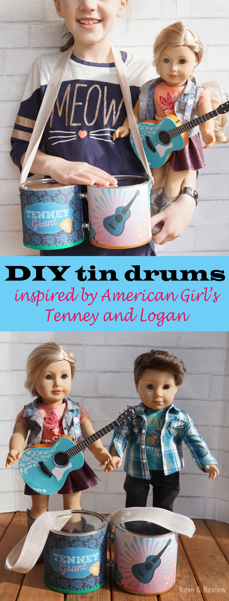 DIY tin drums inspired by American Girl's Tenney and Logan