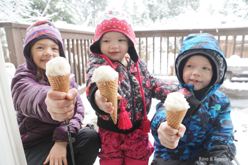Kids with snow ice cream