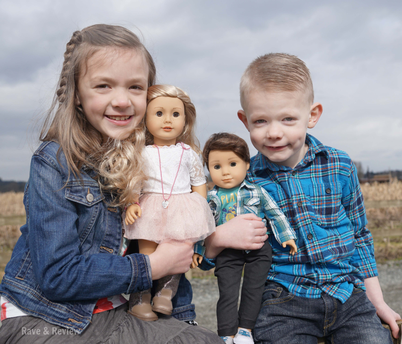American Girl Tenney and Logan with kids