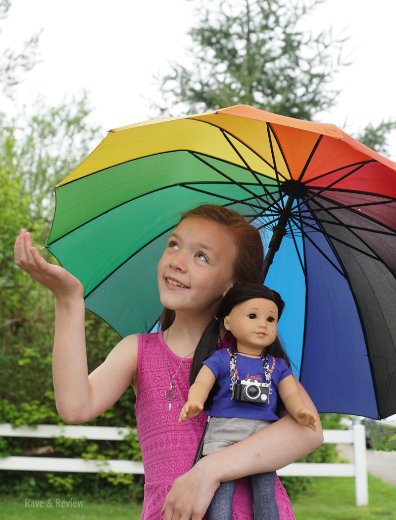 American Girl Z with umbrella