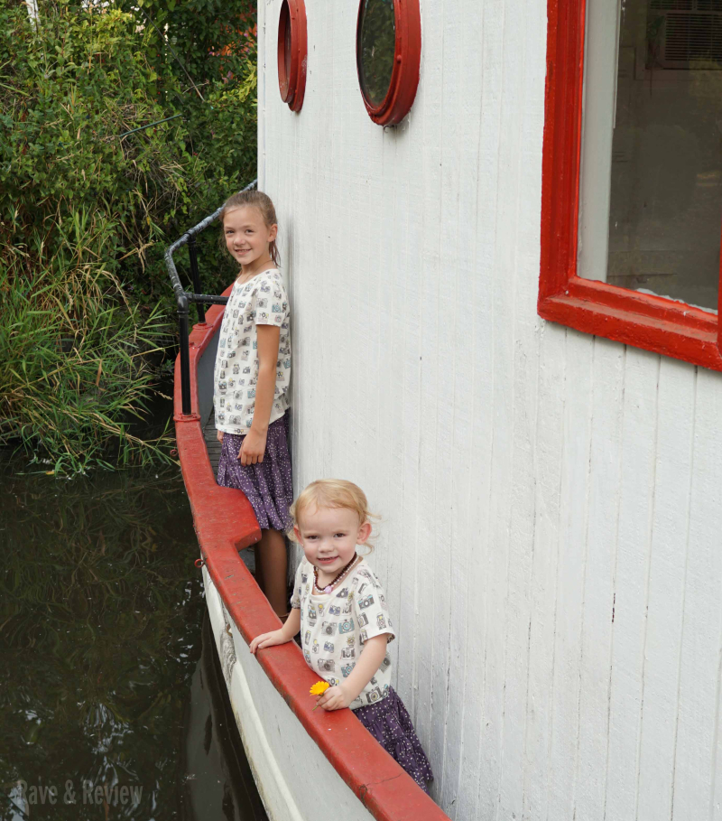 Country Village girls on boat