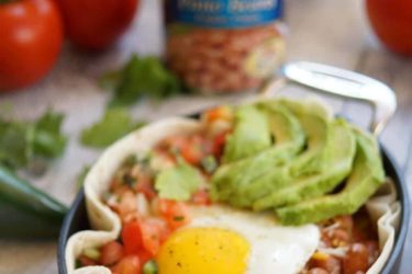 Hearty breakfast for cold mornings: Huevos Rancheros with pico de gallo