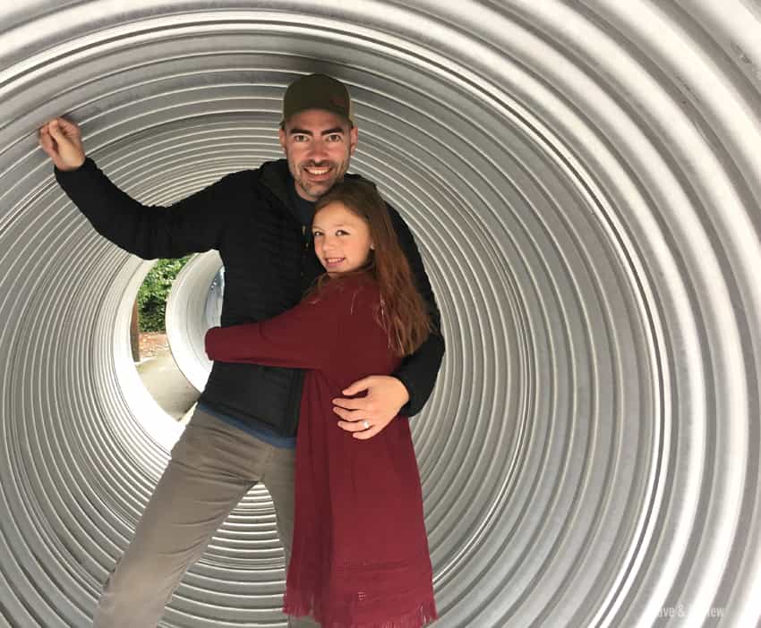 Daddy and kiddo in pipe