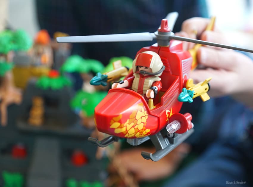 Playmobil helicopter flying