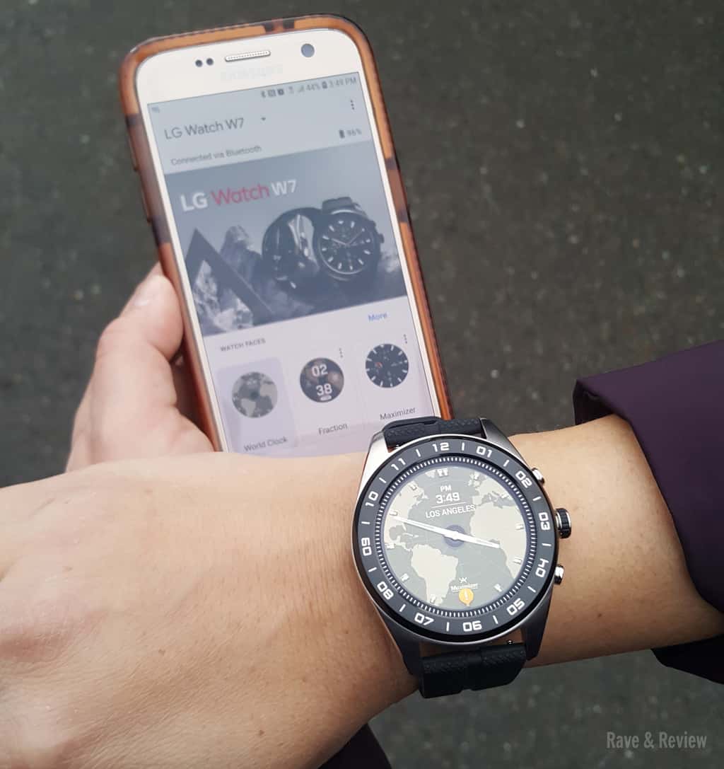 LG Watch W7 with smartphone