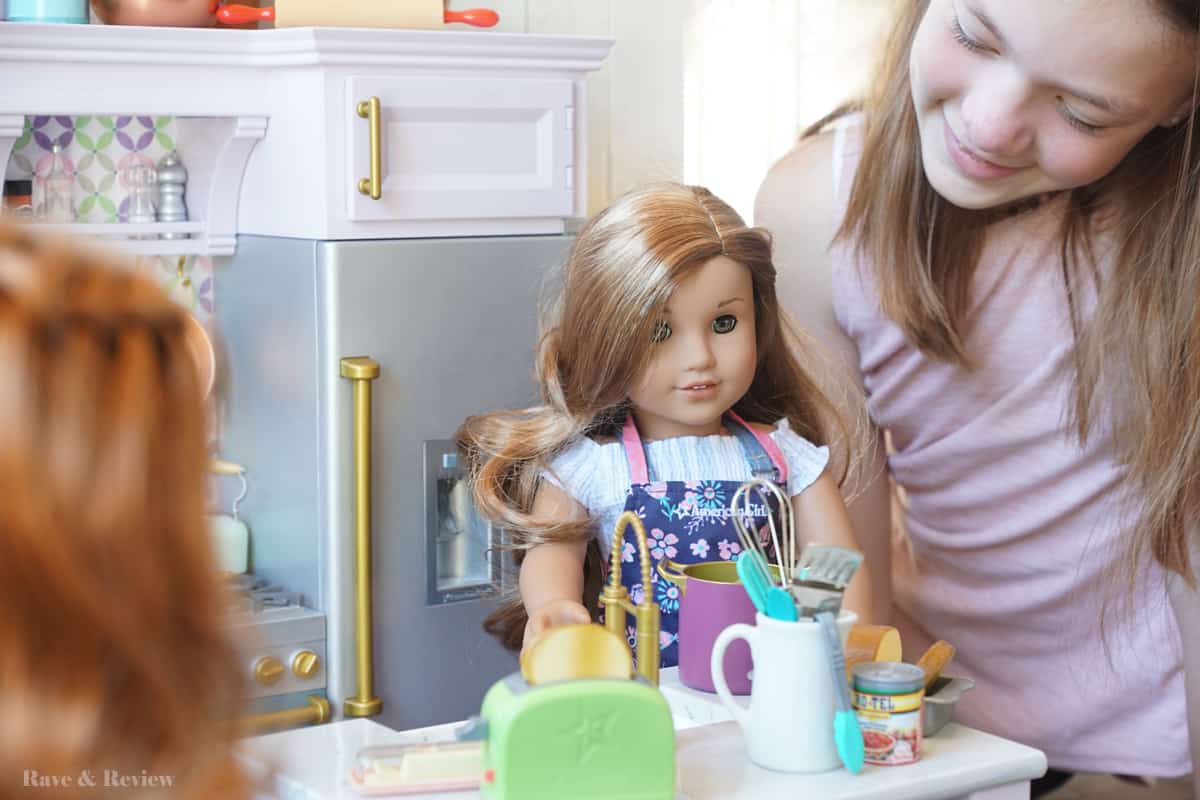 American Girl Kitchen with child 2