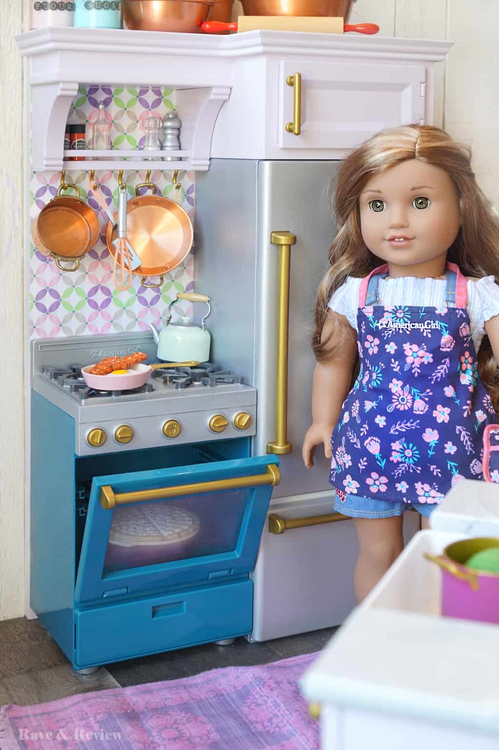 American Girl kitchen doll in apron