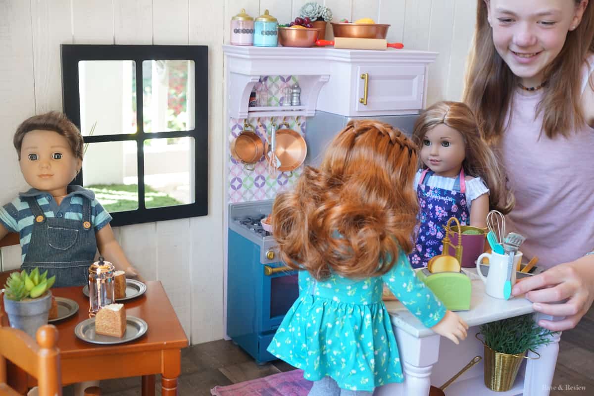 American Girl kitchen with child 4
