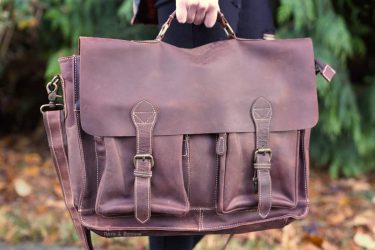 A classic leather work bag from Anuent